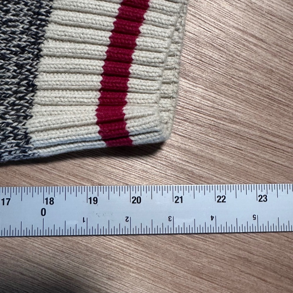 Roots Cabin Sweater Mens L G Crewneck Knit Cotton Acrylic Burgundy White - Picture 7 of 8